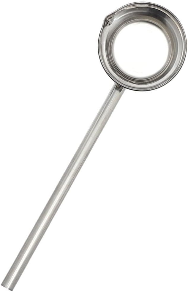 HEMOTON Stainless Steel Long Handle Water Ladle Kitchen Soup Ladle Bath Shampoo Ladle Scoop Cup Garden Ladle Metal Water Dipper with Pour Spout