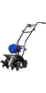 BILT HARD Electric Tiller Cultivator 14 inch, 10 Amp 4 Steel Tines Corded Tiller for Gardening with Foldable Handle, Portable Garden Rototiller with Adjustable Wheels