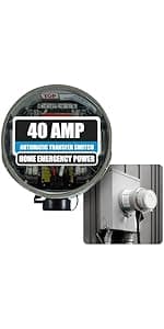GenerLink Automatic Transfer Switch for Home Generator w/Surge Protection - Meter Mounted Transfer Switch for Portable Generators - Outdoor & Home - Fast and Easy Installation - 40AMP