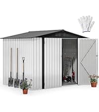DWVO 6x4ft Outdoor Storage Shed, Weatherproof Tool Shed w/Locking Entry & Ventilation for Grass Cutter, Bike, Equipment, Courtyard, Garden (Dark Gray)