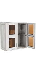 ZZM 4x2.5 FT Outdoor Storage Shed, Resin Waterproof Storage Cabinet for Garden Tools with Lockable Lid,Latch (Coffee)