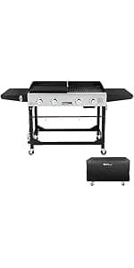 Royal Gourmet CC1830FC Charcoal Grill Offset Smoker (Grill + Cover), Black