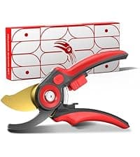 FLORA GUARD Pruning Shears with Zinc Alloy Handle, 6.5 Inch Garden Shears with Thicker Steel Blade, Comfort Rubber Grip, Safety Lock, Heavy-Duty Hand Pruner for Plants in Grow Tents and Hydroponics