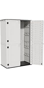 ZZM 4x2.5 FT Outdoor Storage Shed, Resin Waterproof Storage Cabinet for Garden Tools with Lockable Lid,Latch (Coffee)