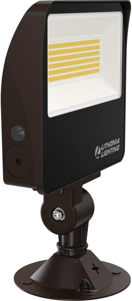 Lithonia Lighting Outdoor LED Floodlight, Adjustable Lumen Output, 3000K/4000K/5000K Switchable Color Temperature, Knuckle or Yoke Mount, Bronze (ESXF2 ALO SWW2 KY DDB M2)