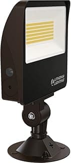 Lithonia Lighting Outdoor LED Floodlight, Adjustable Lumen Output, 3000K/4000K/5000K Switchable Color Temperature, Knuckle or Yoke Mount, Bronze (ESXF2 ALO SWW2 KY DDB M2)