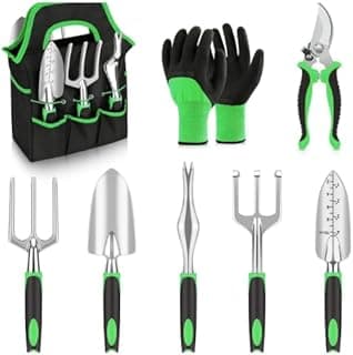Gardening Tools.Gardening Hand Tools, Gardening Tools, 8 Piece Set Heavy Duty, Gardening Tools Set with Non Slip Rubber, with Garden Kit.