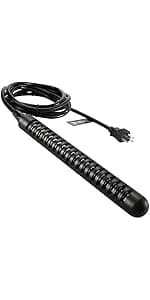 240V 3000W NEMA 6-15P Plug Immersion Bathtub and Swimming Pool Water Heater,Fully Submersible Portable Electric Heater,30 Galons Bathtub Heater,200 Galons Swimming Pool Heater,100% Waterproof