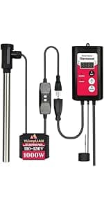 1800W Immersion Water Heater Portable Electric Hot Tub & Pool Fully Submersible Water Heater with Thermostat, GFCI Leakage Protection for Bathtub, Buckets, Swimming Pool, Baptistry, Pools