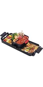 Nonstick Electric Barbecue Grill,BBQ Grill 32-482℉ Adjustable Temperature, Portable Electric Grill Outdoor, 1500W Electric Grill Plate for Yard, Travel, Picnic, Camping, Party