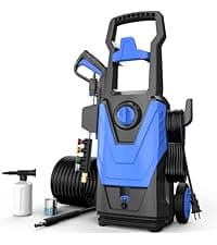 AgiiMan Electric Pressure Washer, 4800PSI Max 3.2GPM Power Washer Electric Powered with 20FT Hose, 4 Nozzles, Foam Cannon, High Pressure Cleaner Machine for Cars, Patios, Driveways, Fences, Yellow