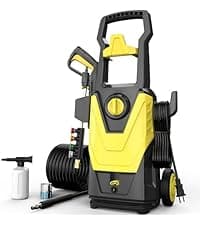 AgiiMan Electric Pressure Washer - 4800PSI Max 3.2 GPM Power Washer with 35FT Power Cord, 20FT Hose, Soap Tank, High Pressure Washer Electric Powerd Car Cleaning for Garden, Patios, Yard, Green