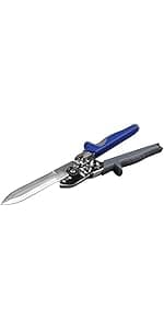 Klein Tools 2401R Right-Cutting Offset Snips, Aviation Tin Snips with Forged Blade for Precision Sheet Metal Cutting