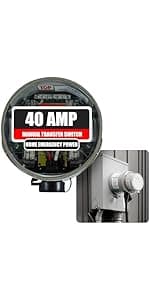 GenerLink Automatic Transfer Switch for Home Generator w/Surge Protection - Meter Mounted Transfer Switch for Portable Generators - Outdoor & Home - Fast and Easy Installation - 40AMP