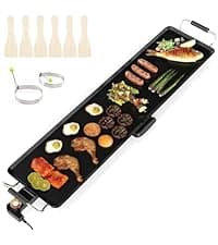 ARLIME Electric Griddle, 35" Teppanyaki Grill w/Extra Large Tabletop, Portable BBQ Grill Electric with Drip Pan & Adjustable Temperature, Long Griddle for Party, Home, Camping, Cooking