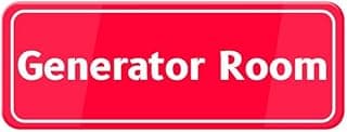 Generator Room Sign For Business Self Adhesive Signs Industrial Warning Signs For Office Outdoor Indoor Supplies 10"X3" (Red And White)