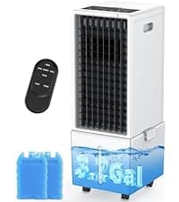 42 INCH Portable Air Conditioners w/LED Touch Screen, 4 Mode&3 Speed,1-Gal Tank for 15H Cooling Evaporative Air Cooler,12H Timer, No Hose No Window Needed, 90° Oscillating AC Unit for Bedroom
