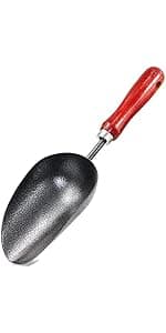12.6’’ Garden Hand Trowel, Soil Scoop Wooden Handle, Stainless Steel Potting Shovel Spoon, for Flower Vegetables Soil Transplanting, Weeding, Moving, Digging, Planting Garden Plant