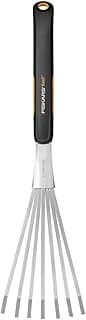 Fiskars Xact Hand Rake, Heavy Duty Gardening Hand Tool with Ergonomic Handle and Hanging Hole