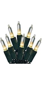Christmas Lights 100 Count Mini Clear Lights 21ft White Wire Christmas Tree String Lights Set for Outdoor Indoor Christmas Decorations Wedding Decorations Valentines Day Decor,UL Certified (21feet)