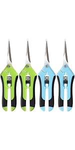 BEoffer 4 Pack Pruning Shears, 6.5 Inch Garden Scissors Gardening Hand Pruning Snips with Straight Stainless Steel Precision Blades for Gardening Flower Plant Precise Trimming and Pruning Maintenance