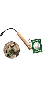 Grampa's Metal Weeder - Stand Up Weed Puller Tool with Steel Long Handle - Made with All Steel Handle & 4-Claw Steel Head - Easily Remove Weeds Without Bending, Pulling, or Kneeling (Black)