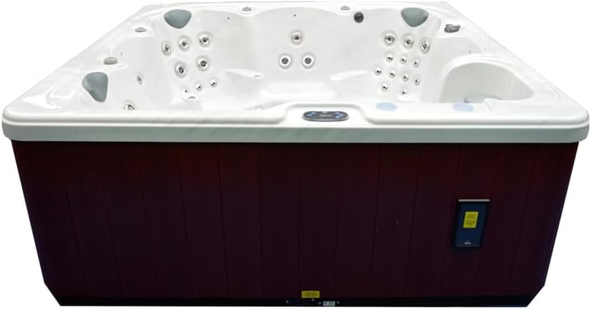 Home & Garden HG90 6-Person Hot Tub with 90 Therapy Jets and Bluetooth Audio – Sterling or White Acrylic Interior and Mocha Exterior Cabinet - Ideal for Backyard Relaxation and Hydrotherapy