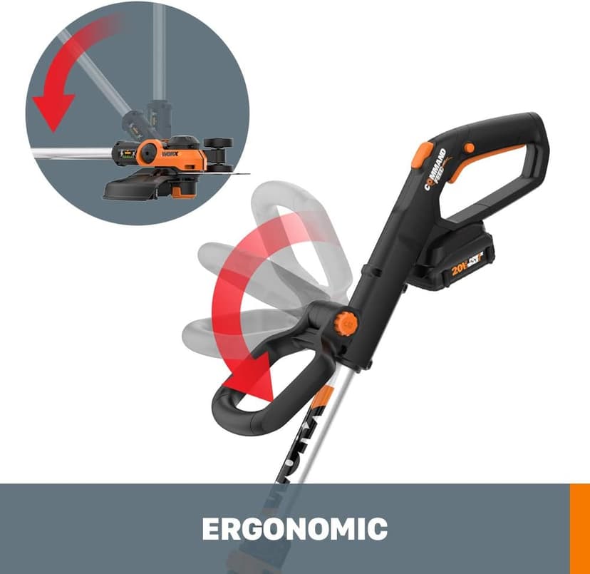 Worx String Trimmer Cordless GT3.0 20V PowerShare 12" Edger & Weed Trimmer (2 Batteries & Charger Included) WG163