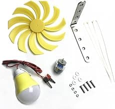 Small Wind Turbine Generator Micro DC Motor Power Wind Turbines Electricity Fan Blades Model Bicycle LED Light DIY Kits for Teaching Physical Power Generation Science Experiment