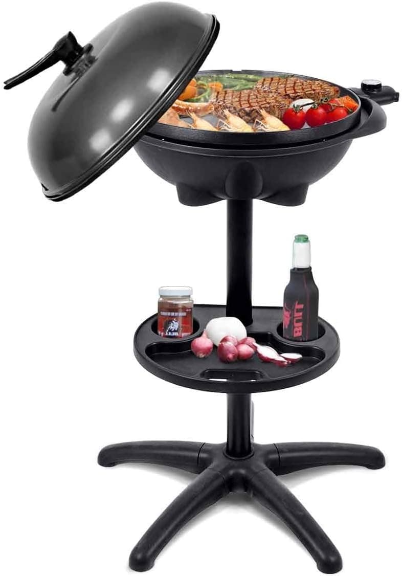 Happygrill Electric Grill with Temperature Control 1350W Non-Stick BBQ Stand Grill for Outdoor Patio Garden