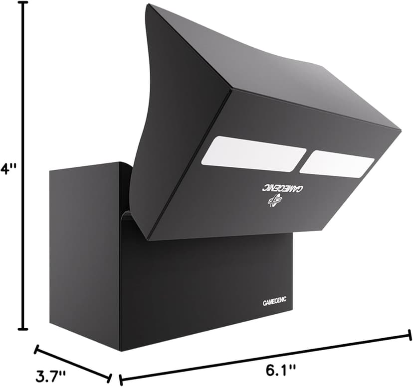 Gamegenic Double Deck Holder 200+ XL - Compact Storage Solution for Two Decks or 200 Double-Sleeved Cards, Includes Two Removable Deck Holders, Black Color, Made
