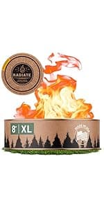 Radiate 2 Pack XL 8" Portable Campfire As Seen On Shark Tank - Up to 5 Hours of Burn Time, Reusable Travel Fire Pit for Camping, Patios and Beach Days - Great Alternative to a Real Fire - Made in USA