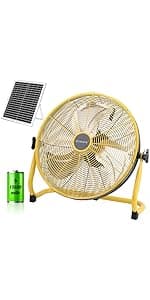 Solar Ceiling Fan Kit, 25W Solar Powered Rechargeable Ceiling Fan with Light for Outdoor Gazebo Canopy Tent, with 32Wh/10000mAh Battery Backup, Remote Control