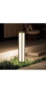 SkyGlow Outdoor Landscape Path Light, 32" Waterproof Stainless Steel LED Lighting, 8W 800LM Curb Appeal Lights, Modern Lawn Lights for Garden, Pathway, Bollard, Patio, Courtyard, Driveway Decoration