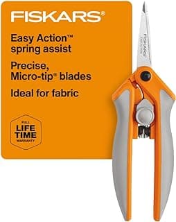 Fiskars RazorEdge Micro-Tip Easy Action Scissors - 6" - Stainless Steel Fabric Scissors - Arts and Crafts - Orange