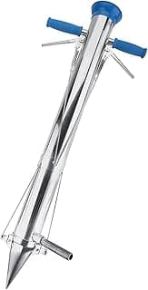 Mokernali Long Handled Bulb Planter Tools Manual Plant Transplanter Hand Dibber Garden Tools with Soft Grip and Pedal for Plants Vegetables Seedling Tool(Dual Handle)