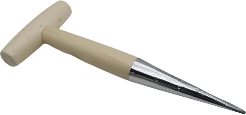 Garden Hand Dibber Seed Planter Tool Stainless Steel Sow Dibbler with Wooden Handle Garden Hole Punch Dibbler Tool for Sowing Seed (1pcs)