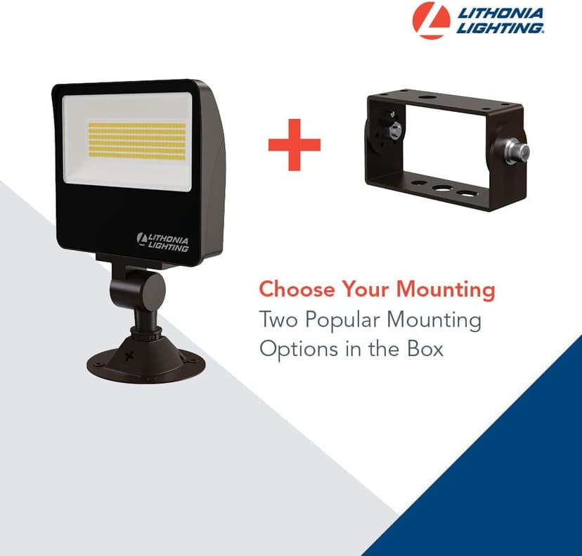 Lithonia Lighting Outdoor LED Floodlight, Adjustable Lumen Output, 3000K/4000K/5000K Switchable Color Temperature, Knuckle or Yoke Mount, Bronze (ESXF2 ALO SWW2 KY DDB M2)