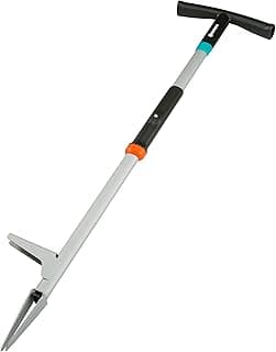 Gardena (03518 - Weed Puller Remover Tool, Heavy Duty Stand-Up Garden Hand Weeder, Easy Weed Removal, Built-in Ejector, Long Handle for Outdoor Use. Weeding Claw.