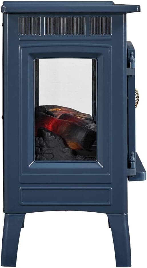 duraflame Freestanding Electric Fireplace Stove Heater with 3D Flame Effect for 1,000 Sq. Ft. Room, Navy