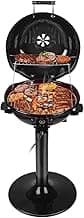 Electric BBQ Grill Techwood 15-Serving Indoor/Outdoor Electric Grill for Indoor & Outdoor Use, Double Layer Design, Portable Removable Stand Grill, 1600W (Stand Black BBQ Grills)
