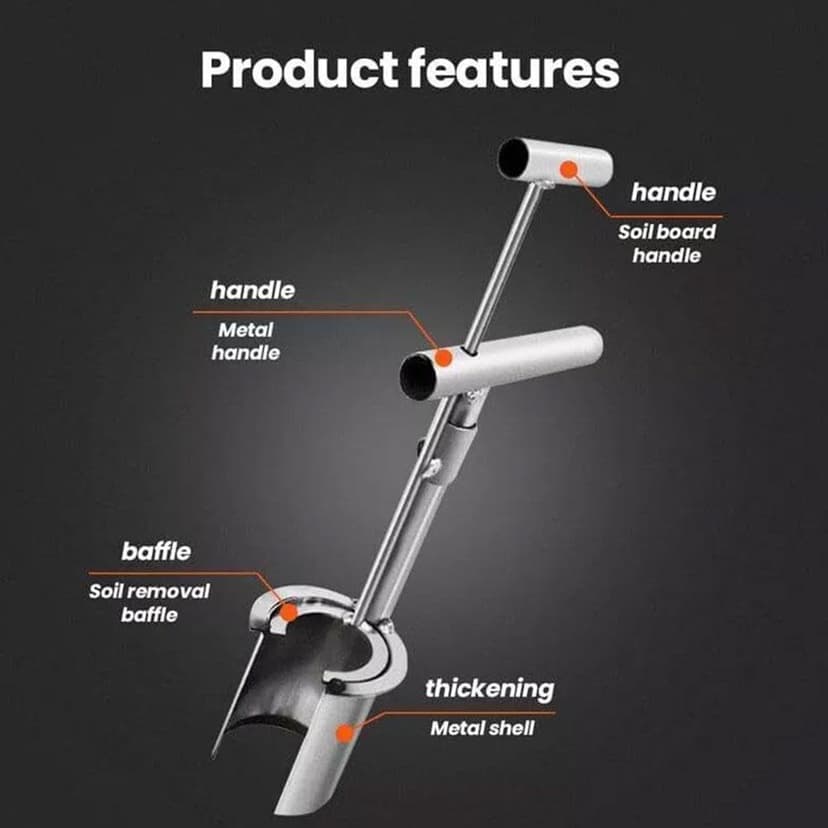 Garden Bulb Planter,Plant Seedling Transplanter,Stainless Steel Fruit Tree Transplant Drilling Tool,Bulb Planter Tool,Small Seed Planter Tool for Digging Holes to Transplanting