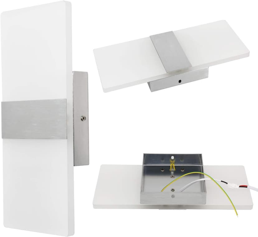 Lightess Modern Wall Sconce Dimmable 12W, Up Down Wall Lights Acrylic LED Wall Lamp for Hallway Bedroom Corridor, Cool White, HS521-1
