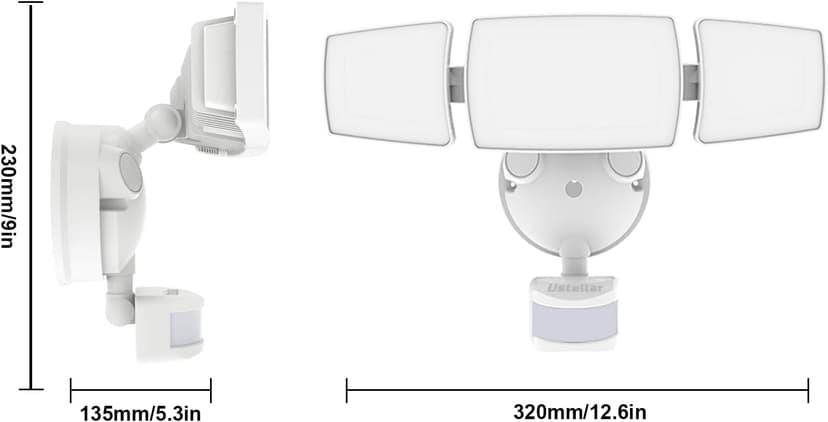 USTELLAR 2 Pack 50W Smart Outdoor LED Security Light Tunable White 2700K-6500K Motion Sensor Exterior WiFi Flood Light Fixture Alexa Warm Wired Floodlight Google Outside Spotlight House Yard Garage