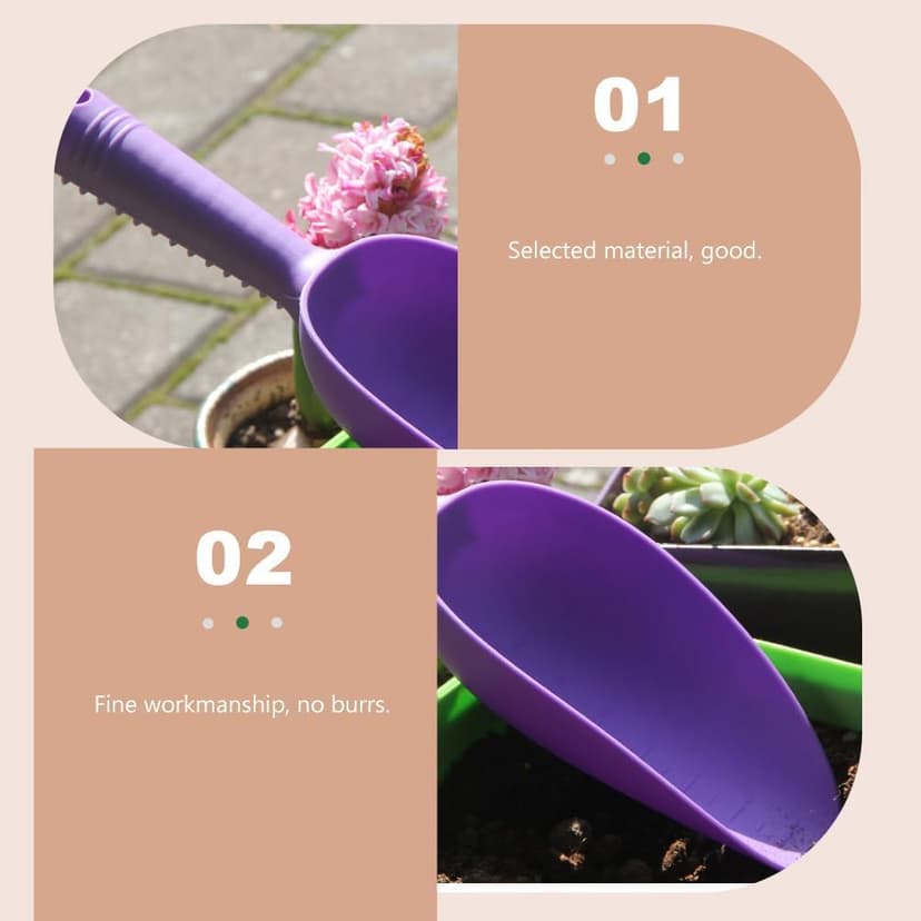 Angoily Garden Shovel, 5PCS Shovels for Digging with Mark, Plastic Soil Scoop Colorful Soil Shovel Trowel Garden Tool, Gardening Shovel, Hand Shovel, Cultivating Planting Shovel Gardening Tool