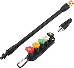 Pressure Washer Replacement Spray Wand with Turbo Nozzle and 5 Spray Tips and Belt Clip Nozzle Holder, Compatible with Husky Greenworks Ryobi Homelite Portland Electric Pressure Washers
