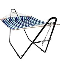 Sunnydaze Outdoor Hammock Chair Swing - Hanging Hammock Swing - Hanging Reading Chair - Soft-Spun Polyester Rope - Caribbean XL - Tan