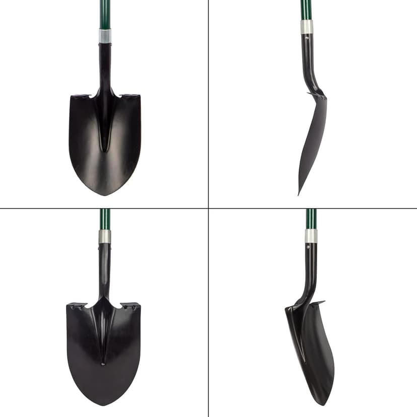 Shovel for Digging, 56 Inches Heavy Duty Shovel for Gardening, Round Shovel for Digging with Fiberglass Handle (Green)