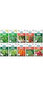 Back to the Roots Heirloom Organic, Non-GMO & USA Grown Seeds, 30ct Herb, Fruit, and Veggies, Assortment May Vary, Guaranteed to Grow