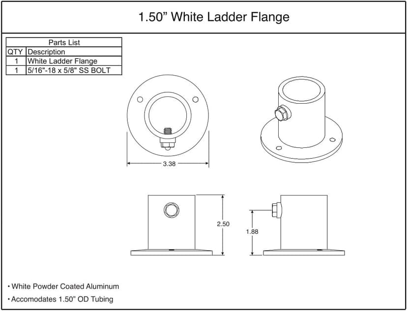 Swimline Cast Aluminum Above Ground Pool Ladder Replacement Deck Flange